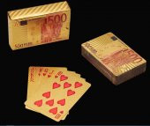 Euro İskambil Kağıdı Poker Oyun Kartları Su Geçirmez Plastik Altın Folyo Havuz oyun kartı - 6