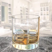 Perlotus 2'li Çelik Metal Viski Taşı Soğutma Buz Küpü Hediye Paketli - 3