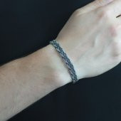 Nipora El İşçiliği Özel Tasarım 1000 Ayar Gümüş Kazaz Erkek Bileklik - 3