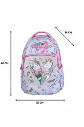 3lü Okul Seti, Mavi Unicorn Desenli İlkokul Çantası + Beslenme Çantası + Kalemlik - 5