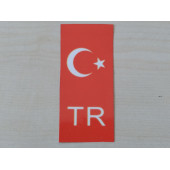 TR PLAKA STİCKER KIRMIZI 10,5x4,5cm AY YILDIZ TR STİCKER, TR ETİKETİ, TR ÇIKARTMASI, PLAKA ARMASI - 1