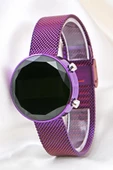 Pinkoli Kesme Cam Kadın Mor Hasır Dijital Led Kol Saati ST-304126 - 2