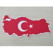 TÜRKİYE HARİTASI STİCKER 20x8,5cm TÜRK BAYRAĞI STİCKER - AYYILDIZ ÇIKARTMASI, AY YILDIZ ETİKETİ - 1