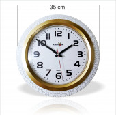 Çatlatma Beyaz Çerçeve 35 cm Okunaklı Kadran Bombe Camlı Duvar Sati - 5