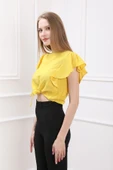 For Angels Kadın Yanı Fırfırlı Bağlamalı Bluz 22133 thumbnail 5