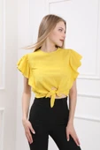 For Angels Kadın Yanı Fırfırlı Bağlamalı Bluz 22133 thumbnail 1