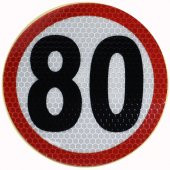 Reflektörlü Fosforlu Bant Tır Kamyon Dorse Arkası "80" Hız Yazısı 11 cm - 3