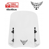 ABV Üniversal Şeffaf Siperlik (49x49 cm) + Bağlantı Ekipmanı (Motosiklet Camı) - 1