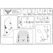 ABV Üniversal Şeffaf Siperlik (41x45 cm) + Bağlantı Ekipmanı (Motosiklet Camı) - 3