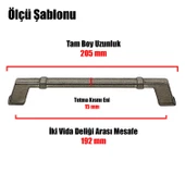 Passage (192 mm-192.2 cm) Eskitme Antik Sarı Metal Mobilya Mutfak Dolabı Dolap Kulpu Kulbu Kulpları thumbnail 3