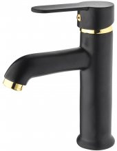 Gms Zirve Siyah Altın Banyo, Eviye, Lavabo Batarya Seti thumbnail 2