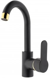 Gms Zirve Siyah Altın Banyo, Eviye, Lavabo Batarya Seti thumbnail 3