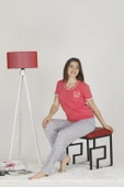 Teknur Kadın Modal Kumaş Kısa Kol PijamaTakımı T-72652 - 1