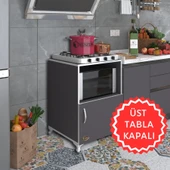 Kenzlife ocak dolabı revbahar gri 85*60*56 hazır mutfak klasik set üstü ocak için arkalıksız thumbnail 1