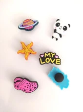 6 Adet Karışık İthal Silikon Terlik Süsü Aksesuar 12088 thumbnail 2