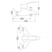 Gms Akdeniz Beyaz Altın Banyo Duş Bataryası AKD303 thumbnail 2