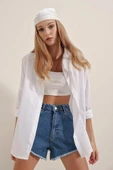 Kadın Oversize Gömlek Beyaz - 1