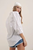 Kadın Oversize Gömlek Beyaz - 6