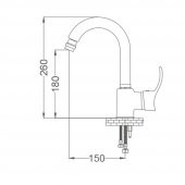 Gms Akdeniz Beyaz Altın Kuğu Lavabo Musluk Bataryası AKD301 - 2