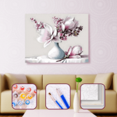 Beyaz Manolya Sayılarla Boyama Seti thumbnail 1