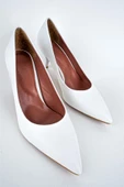 Candy Beyaz Kısa Topuklu Stiletto Ayakkabı - 4