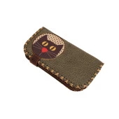 BB YEŞİL KAHVE BIYIKLI KEDİ ÖRGÜ TASARIM CÜZDAN - 1