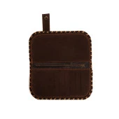 BB YEŞİL KAHVE BIYIKLI KEDİ ÖRGÜ TASARIM CÜZDAN - 4