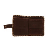 KB YEŞİL KAHVE KEDİ BIYIK ÖRGÜ TASARIM CÜZDAN ÜNİSEX - 2