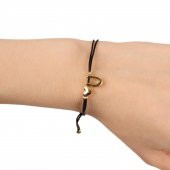 SİYAH İP U HARFİ BİLEKLİK - 1