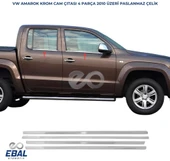 VW Amarok Krom Cam Çıtası 4 prç. 2010 Üzeri P. Çelik - 1