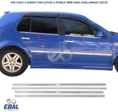 VW Golf 4 Krom Cam Çıtası 4 prç. 1998-2004 P. Çelik thumbnail 1