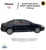 Citroen C5 Krom Cam Çıtası 6 Parça 2004-2008 Arası P. Çelik thumbnail 1