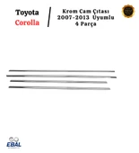 Toyota Corolla Krom Cam Çıtası 4 Parça 2007-2013 Paslanmaz Çelik thumbnail 3