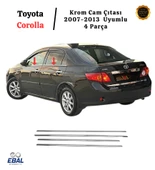Toyota Corolla Krom Cam Çıtası 4 Parça 2007-2013 Paslanmaz Çelik thumbnail 2