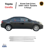 Toyota Corolla Krom Cam Çıtası 4 Parça 2007-2013 Paslanmaz Çelik thumbnail 4