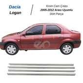 Dacia Logan Krom Cam Çıtası 4 Parça 2005-2012 Arası Uyumlu P. Çelik thumbnail 1