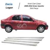 Dacia Logan Krom Cam Çıtası 4 Parça 2005-2012 Arası Uyumlu P. Çelik thumbnail 2