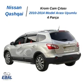 Nissan Qashqai +2 Krom Cam Çıtası 4 Parça 2010-2014 Arası Uyumlu P. Çelik thumbnail 4
