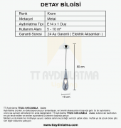 TT Aydınlatma TT023-1-KR  Damla Modeli Krom Tekli Avize - 4