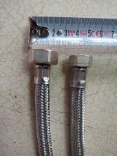 1 Adet 2 mt Çelik Örgülü 1/2x3/8 Bağlantı Hortumu Rekorlu - 1