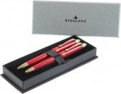 STEELPEN PEARL KIRMIZI DOLMAKALEM+TUKENMEZ (4588) - 1