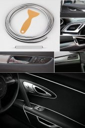 HLD Krom Trim Fitilli Yeni Nesil Araç Içi Ip Şerit Balık Sırtı Nikelajlı - 2