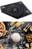 Tilbe Home Silikon Hamur Matı Hamur Açma Pasta Fırın Altlığı Matı Ölçülü Hamur Yoğurma Siyah Büyük Boy 65X45 - 4