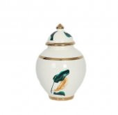 Vitale Krem Gold Yaprak Desenli Küçük Şah Küp 21 cm AK.NRH0044 - 1