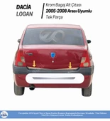 Dacia Logan Krom Bagaj Alt Çıtası 2005-2008 Model Arası Paslanmaz Çelik thumbnail 1