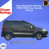 Citroen Berlingo Krom Sürgü Kapı Nikelajı 2 Parça 2008-2018 Paslanmaz Çelik thumbnail 1