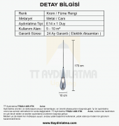 TT Aydınlatma TT023-1-KR-YTK  Damla Modeli Krom Yatak Başlık Avize - 4