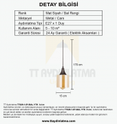 TT Aydınlatma TT029-1-SY-BAL-YTK  Mat Siyah - Bal Yatak Başlık Av - 4