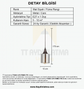 TT Aydınlatma TT029-1-SY-FÜME-YTK  Mat Siyah - Füme Yatak Başlık A - 4