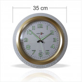 Büyük 35 cm Fosforlu Çatlatma Beyaz Çerçeve Sessiz Mineral Kırılmaz Akrilik Ön Camlı Duvar Saati - 4
